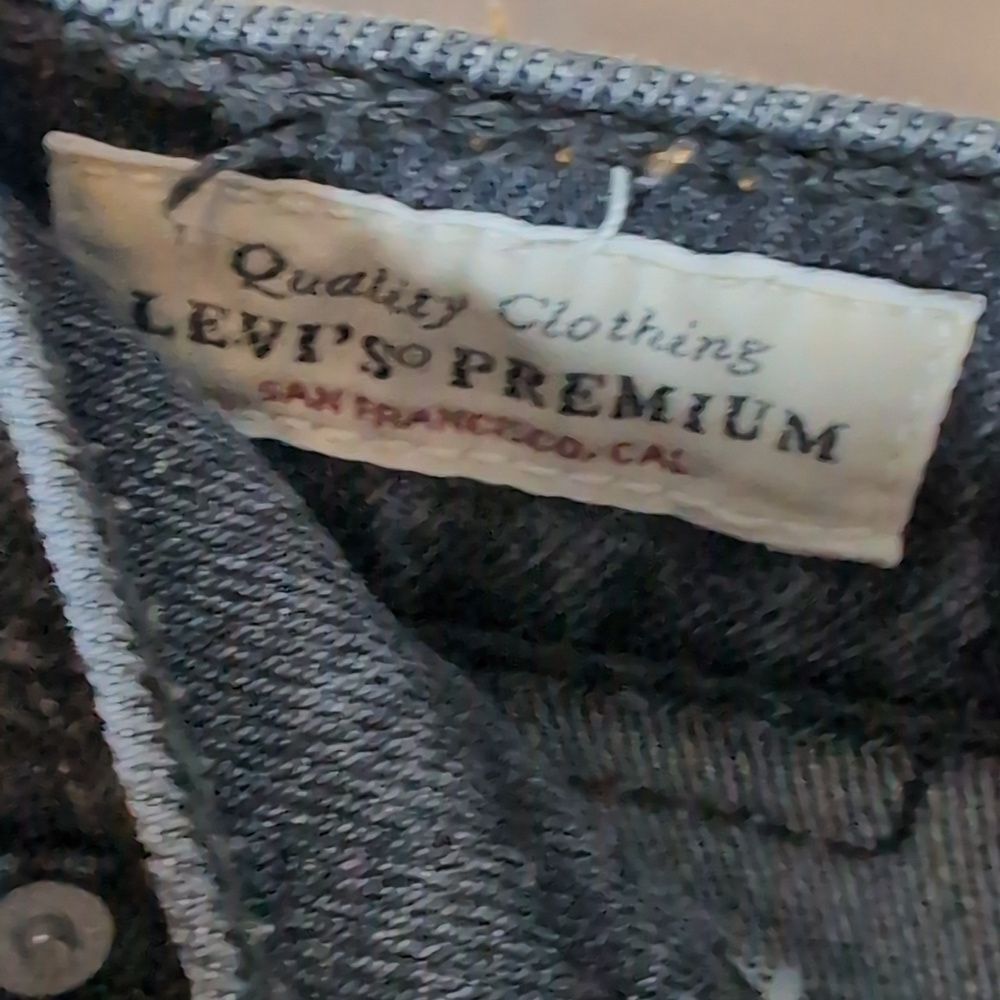 Levi's Premium 70s High Flare Jeans Washed Black Denim High Rise Wide Leg Retro - Picture 9 of 9